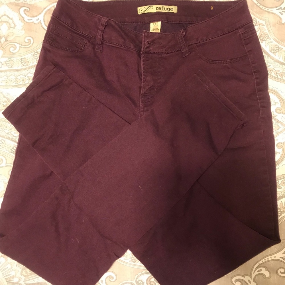 Plum skinny jeans